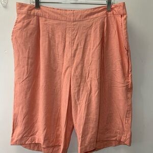 Naturals D&Co Peach Linen bermuda Shorts Linen and viscose blend Size L